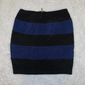 Forever 21 Blue & Black Bodycon Skirt